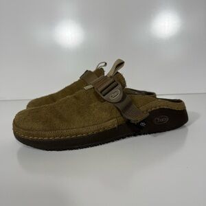 Chaco Olive Brown Suede Mule Clogs